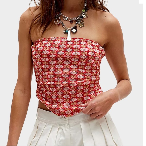 Free People Tops - Free People Boulevard Tube Top Flower Print Medium NWT NEW Festival Boho Summer